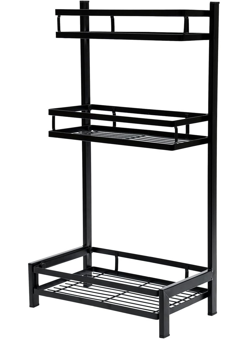 3-Tier Kitchen Countertop Organizer Suitable for Use as Metal Spice Rack, Under Sink Organizer, Kitchen Counter Top Organizer, Kitchen Overhead Organizer Shelves - Black