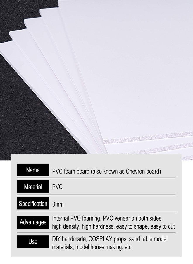 BENECREAT 5 Sheets 3mm White Foam Boards 11.8x7.8inch Rectangle Foam PVC Sheet Poster Board Mount Board for Mounting, Crafts, Modelling, Art, Display, School Projects - Image 3