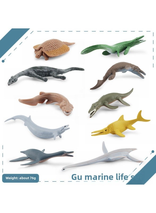 Simulation Ancient Marine Life Suit Model Ground Crocodile Sea King Dragon Ruffle Shark Magic Dragon Sliding Tooth Dragon Ornaments-Color:BL-1193 Ancient Marine Life Suit 76g  - Image 1