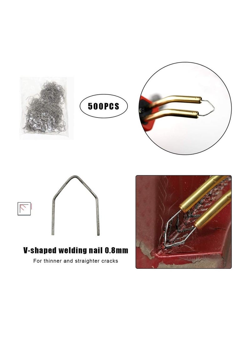 SYOSI 500PCS Welding Rods Hot Staple Wave Staples for Bumper Repair Welding Repair Machine, Plastic Hot Stapler Welding Stainless Steel for All Cars V-Shaped 0.8mm - Image 2