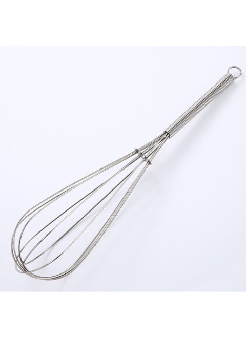 Stainless Steel Egg Beater Spring Handle Egg Blender Cream Stir Foaming Blazer Baking Tool-Color:10 Inch