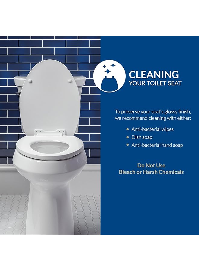 Bemis 500Ec 464 Toilet Seat With Easy Clean And Change Hinges Round Durable Enameled Wood Dresden Blue - Image 4