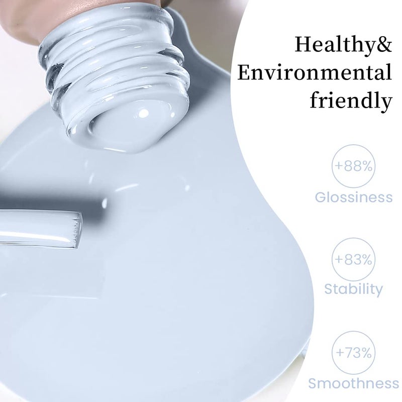 MAYCHAO 15ML Blue Gel Nail Polish 1Pc Baby Blue Gel Polish Soak Off UV LED Nail Polish Nail Art Starter Manicure Salon DIY at Home, 0.5 OZ - Image 2