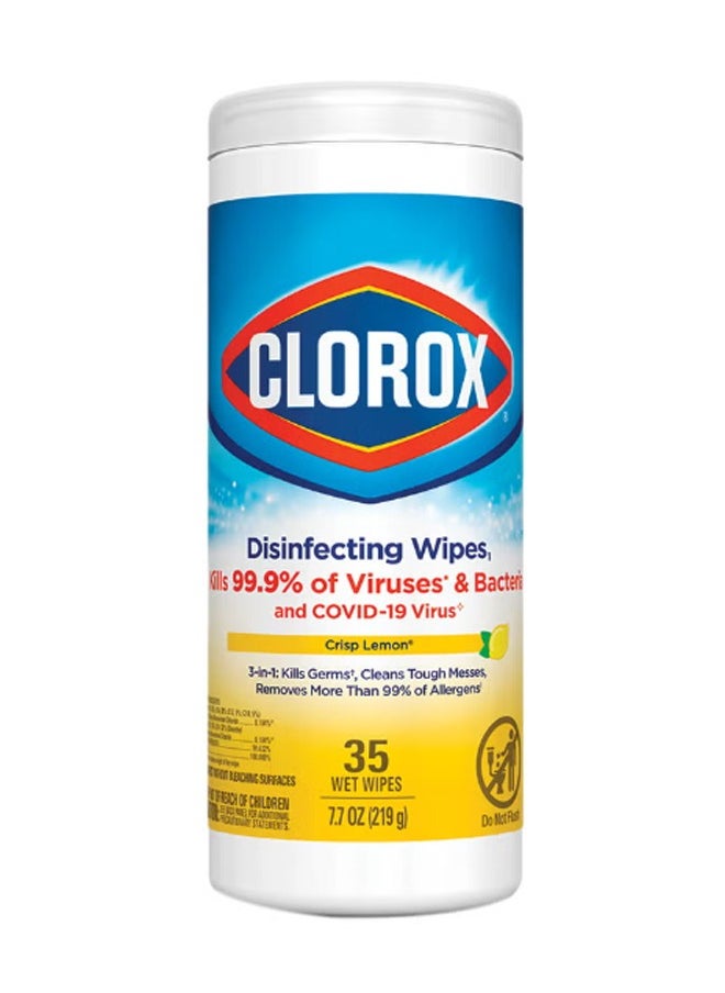 Clorox Disinfecting Wipes Crisp Leemon 35 Wet Wipes 219g  - Image 1