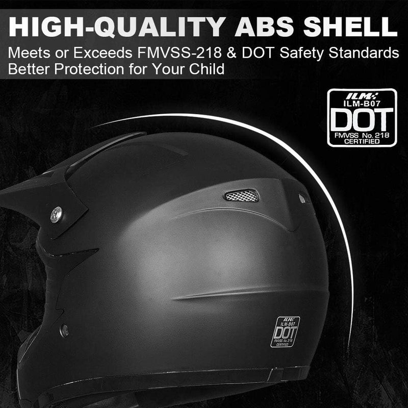 ILM Youth Kids ATV Motocross Helmet with Goggles and Sports Gloves - DOT Approved - Image 3