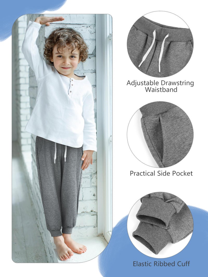Resinta 5 Pack Toddler Boys Sweatpants Athletic Pull-On Pants with Drawstring and Pockets Boys Active Cotton Jogger Pants - Image 4