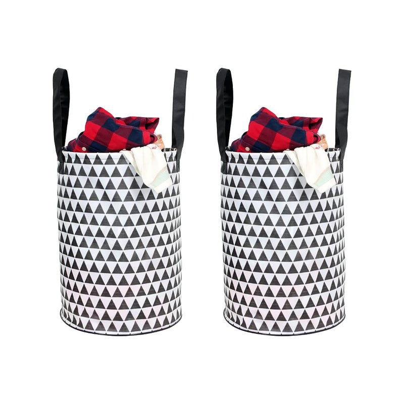 Brand - Solimo Solimo Laundry Organiser Foldable by Spring Black Set of 2 - Image 1