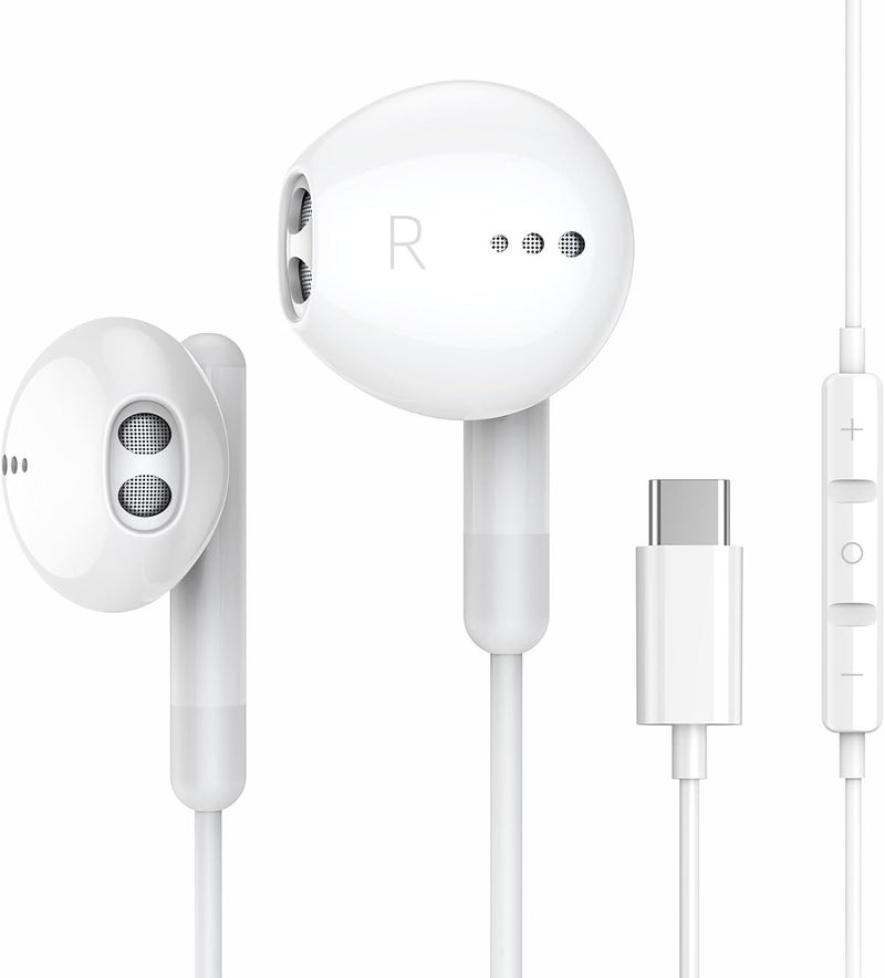 BENEWY USB C Headphones for iPhone 17 16 15 Pro Max Plus iPad Pro USB C Earphones with Microphone Volume Control USB C Wired Earbuds USB Type C Earphone for Google Pixel 8 Samsung S25 S24 S23 S22 S21 S20 A55 - Image 1