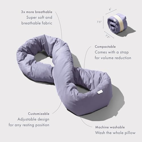 Huzi Infinity Pillow - Home Travel Soft Neck Scarf Support Sleep (Purple) - Image 3
