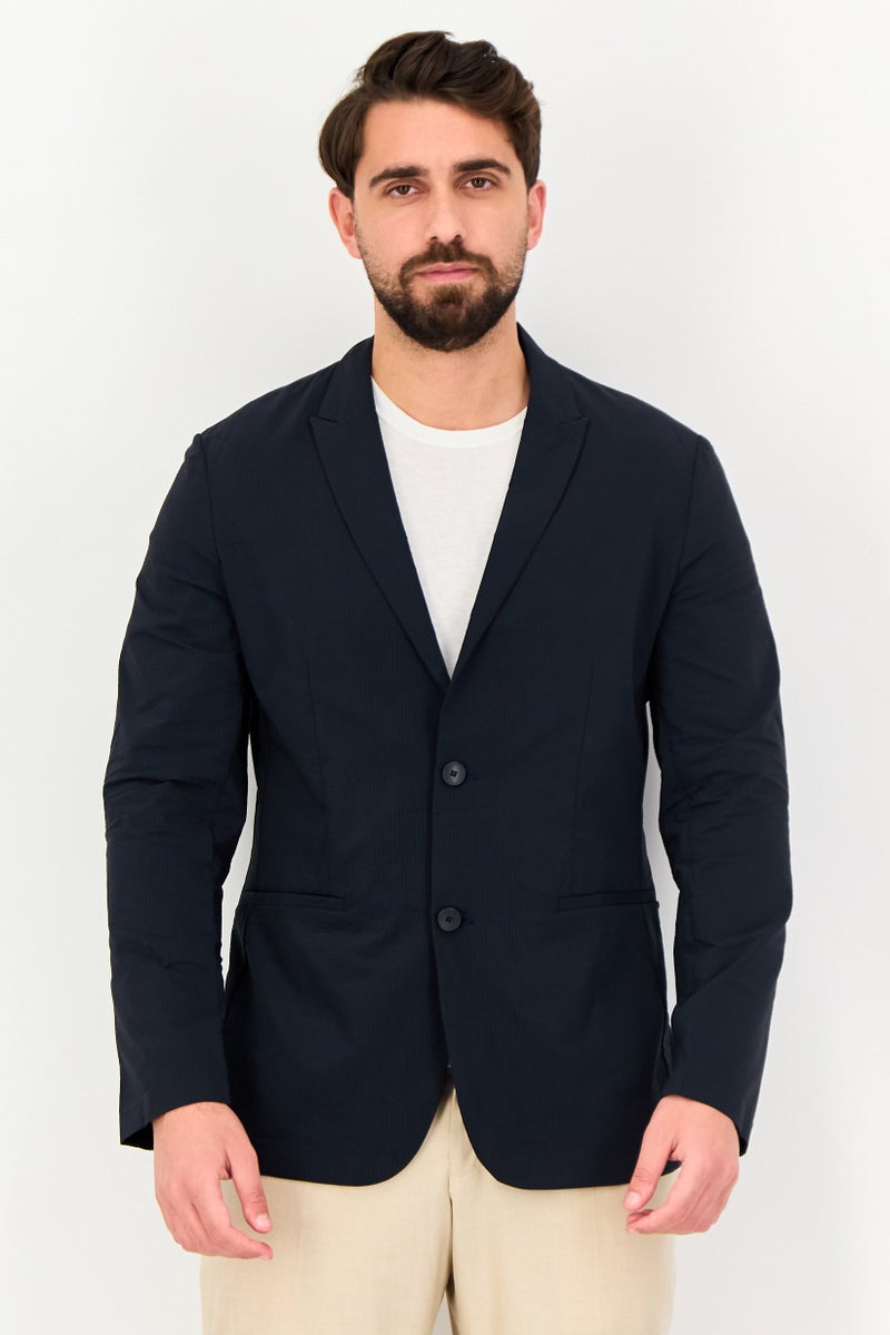 Selected Homme Men Slim Fit Solid Casual Blazer, Navy - Image 1