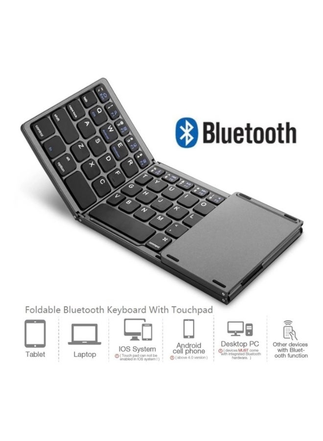 Lacoz Foldable Bluetooth Keyboard with Touchpad, Portable Tri-Fold Wireless Keyboard, Rechargeable Compact Keyboard for Windows, Android, iOS, Tablets, Smartphones & Laptops - Image 2