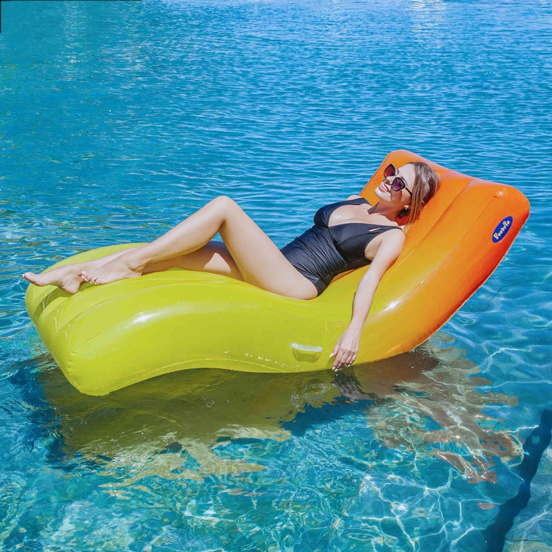 Feebria Inflatable Pool Float for Adults Lounger Raft Floating Chair for Swimming Pool and Beach Fun Durable Water Floaty Toy for Pool Parties - Image 2