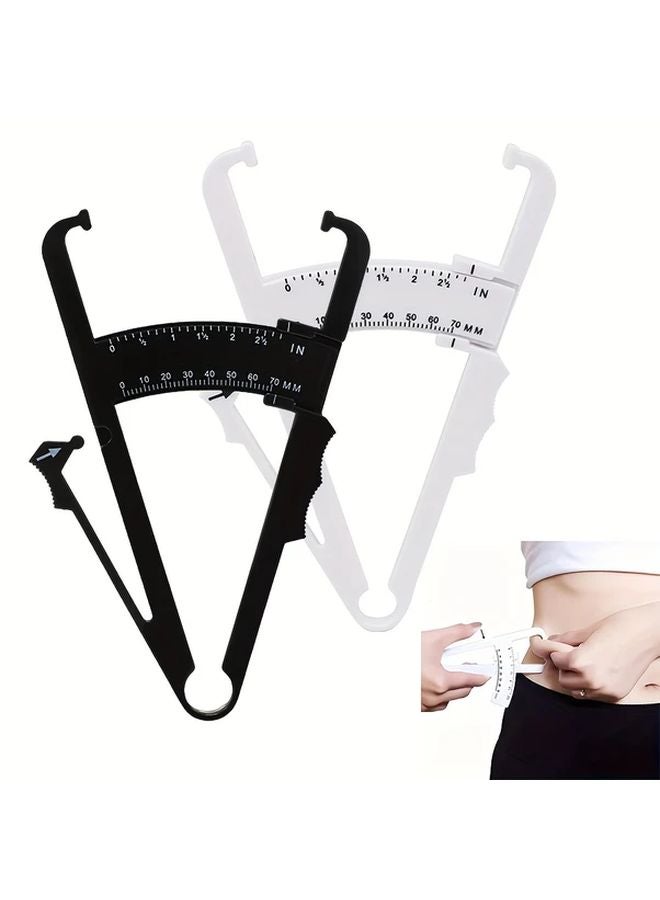 White Body Fat Caliper Dual Scale Measurement in Inches and Centimeters for Home Gym Fitness - Image 2