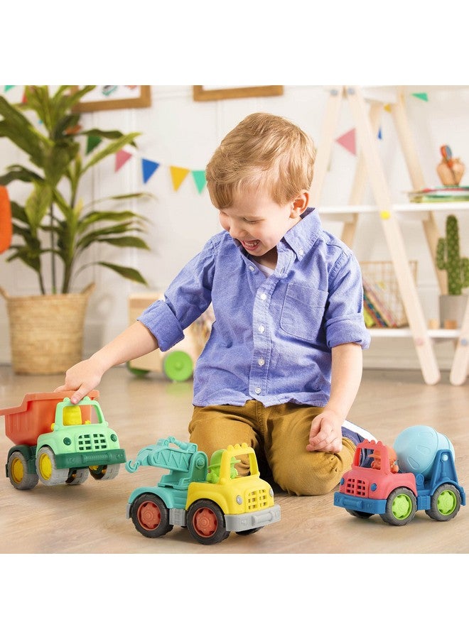 Battat Wonder Wheels - Set of 3 Kids Trucks - Dump, Cement, Tow - Recyclable Materials - Construction - 1+ - Image 2