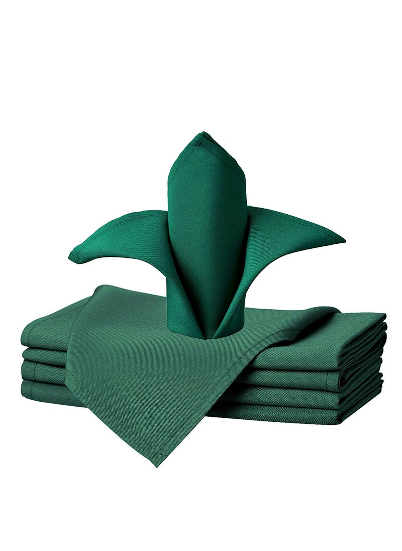 Generic Generic 50 x 50cm Solid Polyester Cloth Washable Napkins for Wedding Party Hotel Restaurant Dinner Family Gatherings,Set of 4,Dark Green  - Image 1