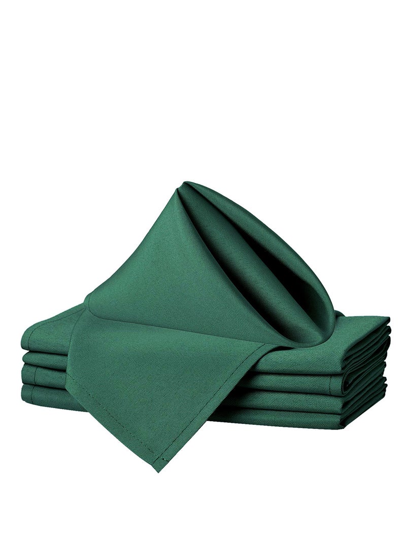 Generic Generic 50 x 50cm Solid Polyester Cloth Washable Napkins for Wedding Party Hotel Restaurant Dinner Family Gatherings,Set of 4,Dark Green  - Image 2