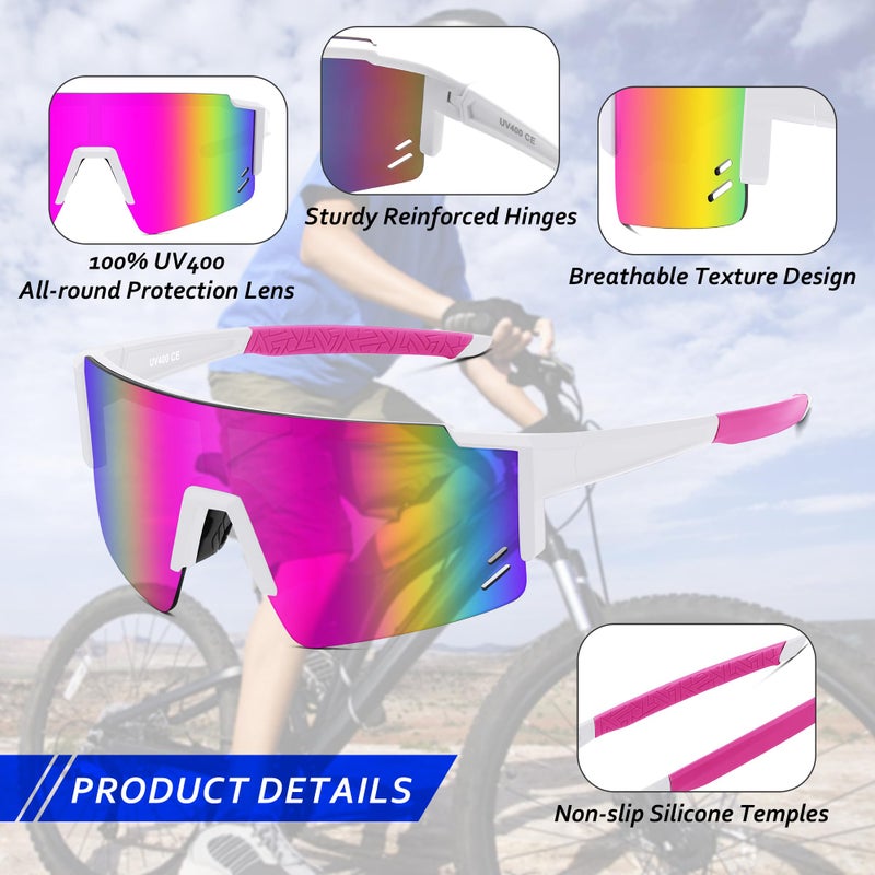 FEISEDY Kids Sunglasses Youth Baseball Sun Glasses, UV400 Sports Teens Cycling Shades for Boys Girls Age 8-16 B0048 - Image 3