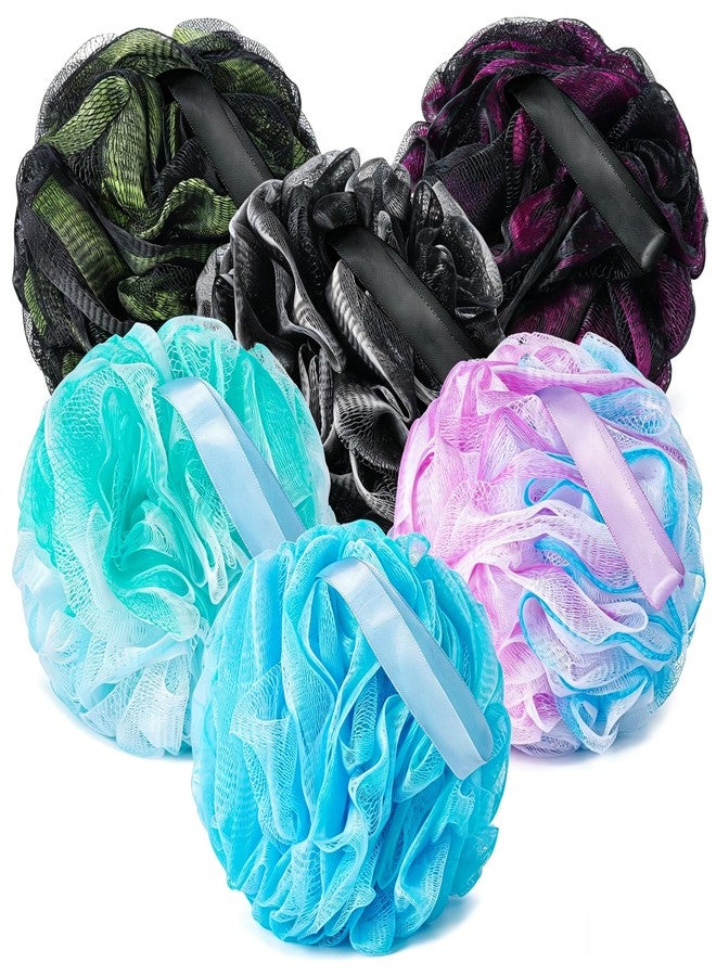 BTYMS 75g/Pc Premium Bath Pouf Loofah Sponge XL- 6 Pcs Soft & Fluffy Mesh Pouf Body Scrubber for Gentle Exfoliating - Image 1