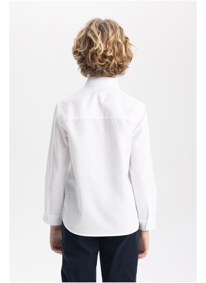 DeFacto - Boy Regular Fit Polo Neck Woven Long Sleeve Shirt - Image 1