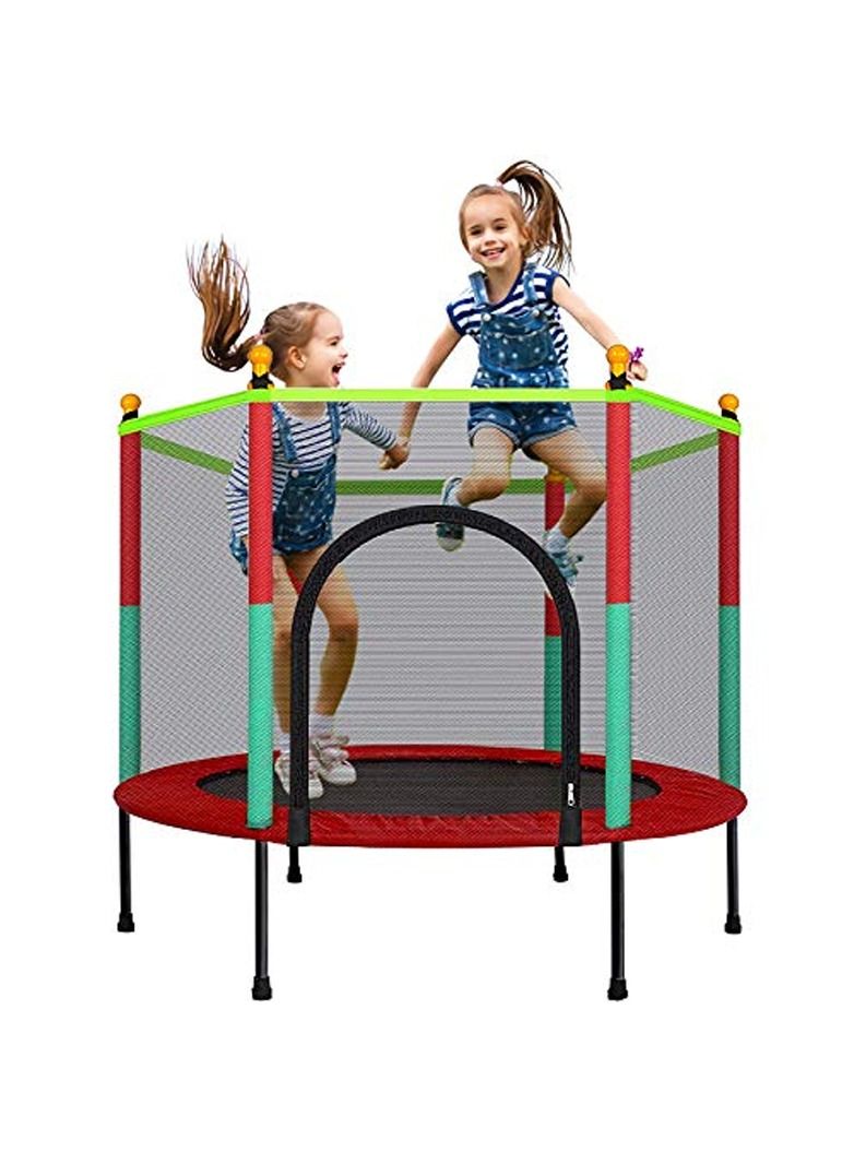 DubaiGallery Indoor Round Trampoline Family Toy Small Home Jumping Bed Bounce Bed With Protective Wire Net For Kids - Image 2