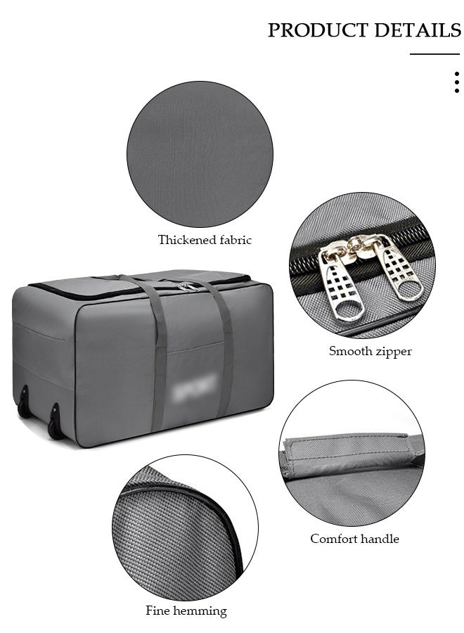 DUNISO Foldable Rolling Duffel Bag with 2 Wheels, Light Weight Travel Duffel bag with Large Loading Capacity, Inch Durable Travel Luggage Bag- Rugged, Collapsible Carry On Luggage Bag for Travel Camping Sports - Image 2