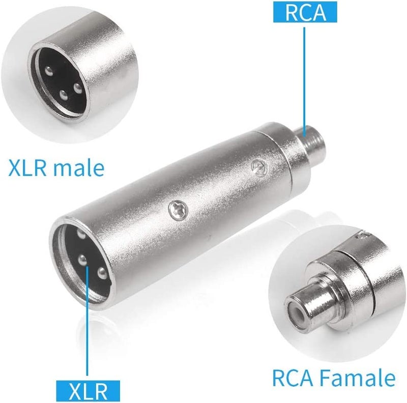 fdealz [ 1 Piece ] XLR Male to RCA Female Adapter, Female RCA to XLR Male Adapter XLR to RCA Converter with Microphone Connector Gender Changer Audio Coupler Connector - Image 5