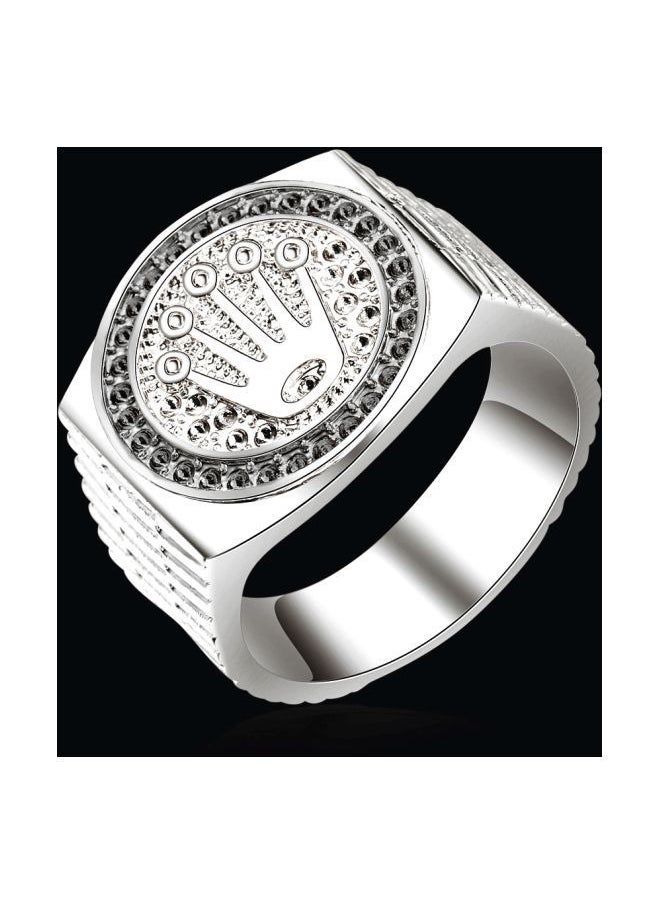NIBEMINENT - 18 Karat White Gold Crown Ring - Image 1