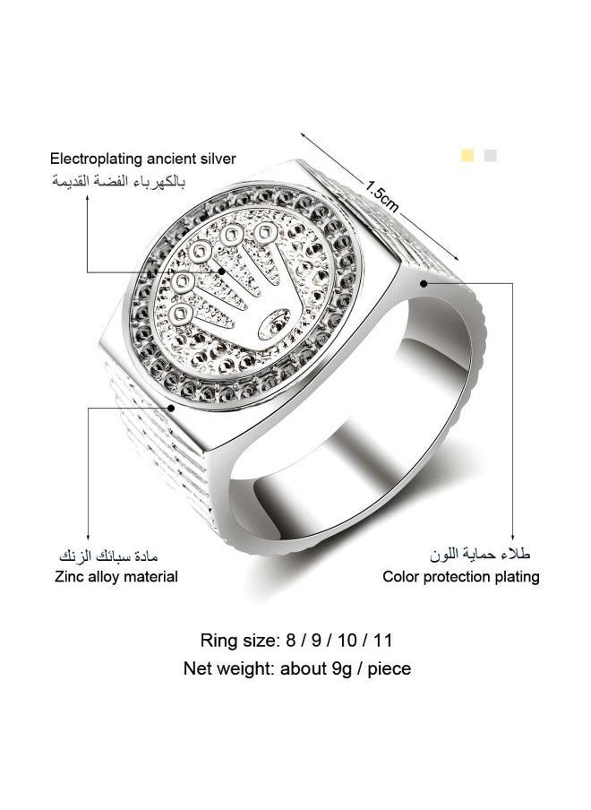 NIBEMINENT - 18 Karat White Gold Crown Ring - Image 1