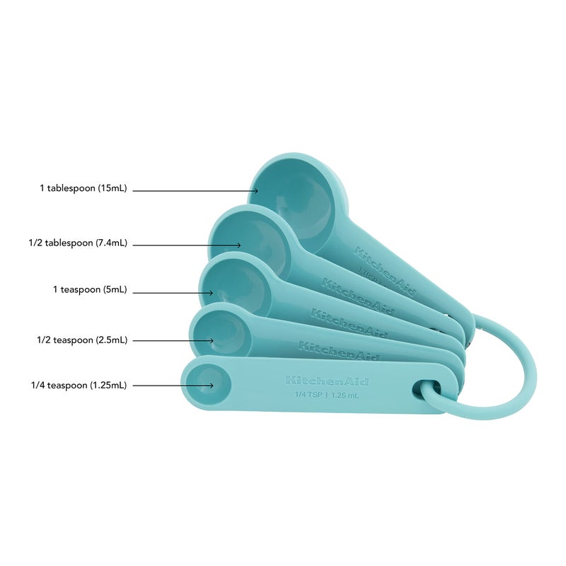 KitchenAid Measuring Spoons, Set Of 5, Aqua Sky - Image 3