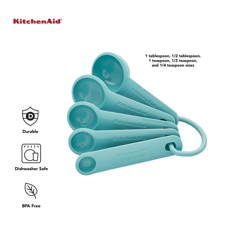 KitchenAid Measuring Spoons, Set Of 5, Aqua Sky - Image 4