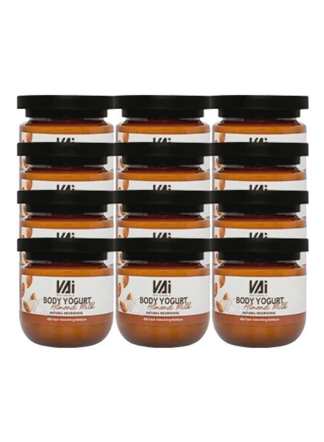 VAI 12 قطع زبادي للجسم بحليب اللوز مغذي طبيعياً يرطب البشرة لمدة 48 ساعة 280 مل - Image 1
