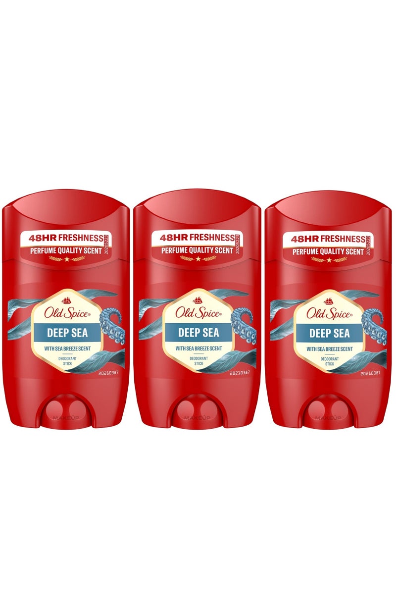 Old Spice Deodorant Stick Deep Sea With Sea Breeze Scent 50ml (Pack of 3)  - Image 1