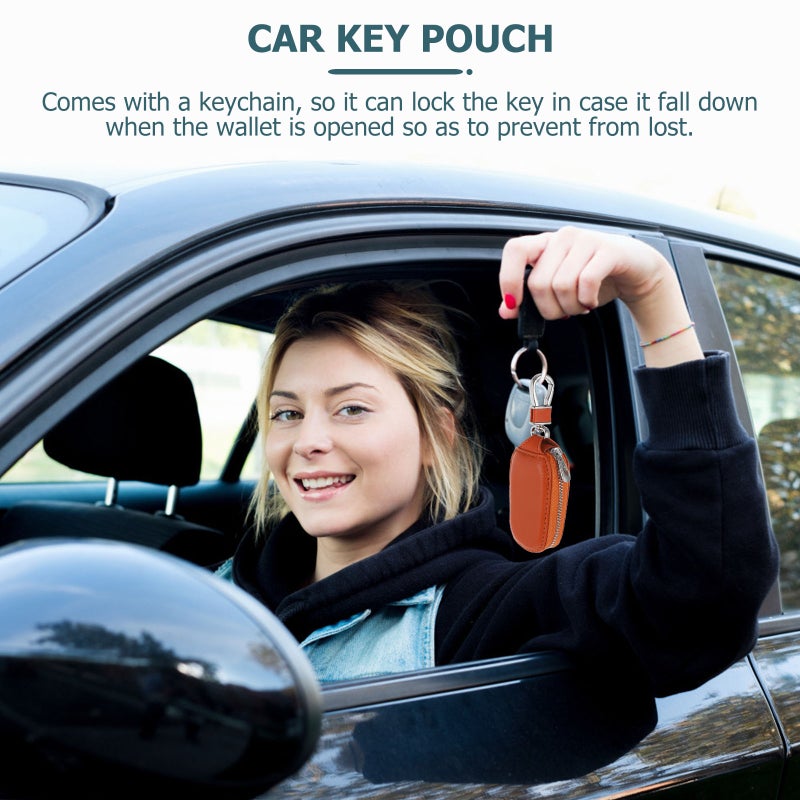 1Pc Car Key Bag Fashion Vehicle Key Pouch Portable Car Key Case - Image 4