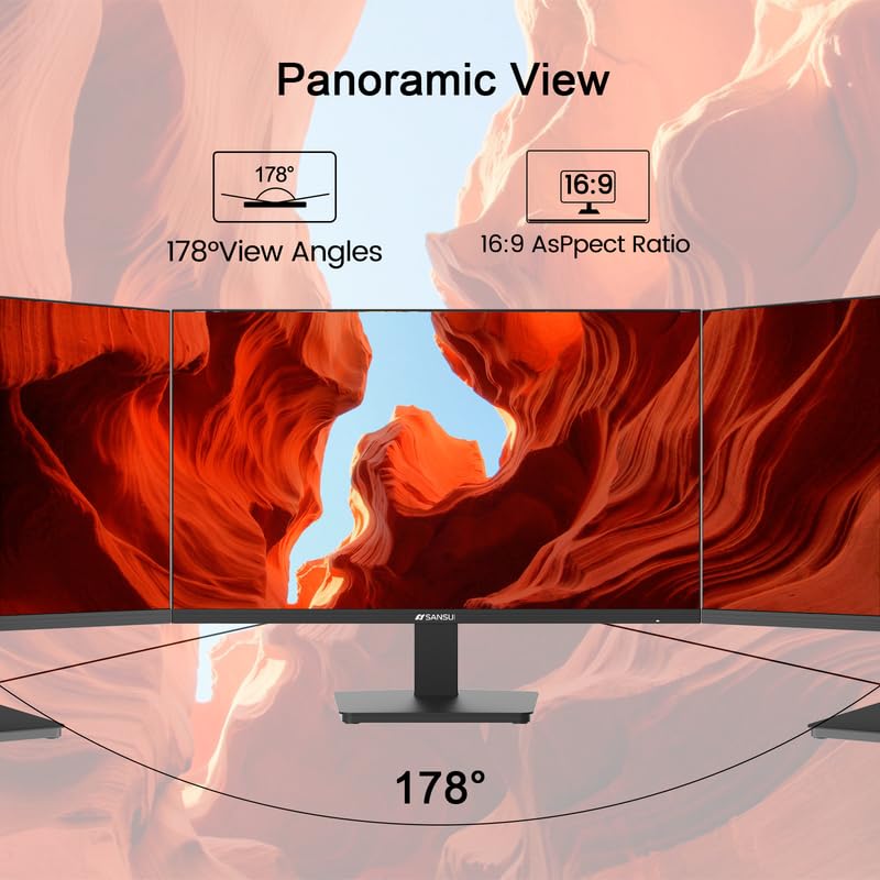 SANSUI Monitor 24 Inch 100Hz PC Monitor, HDMI VGA Ports VESA Mount, FHD Computer Monitor Ultra-Slim Ergonomic Tilt Eye Care for Home Office (ES-24F2, HDMI Cable Included) - Image 5