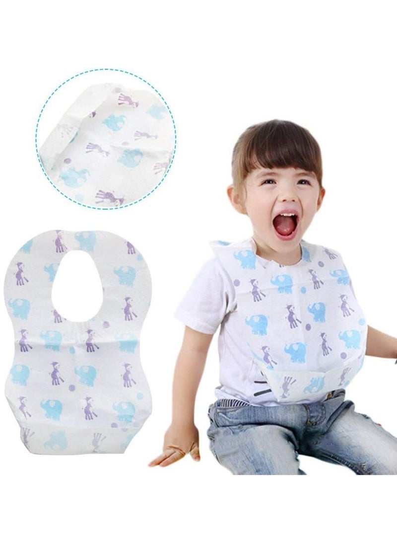 أوزيغالور 40 عبوة مرايل أطفال يمكن التخلص منها، مرايل أطفال ورضع يمكن التخلص منها، مرايل أطفال ورضع يمكن التخلص منها للسفر مع ماسك للفتات - Image 2