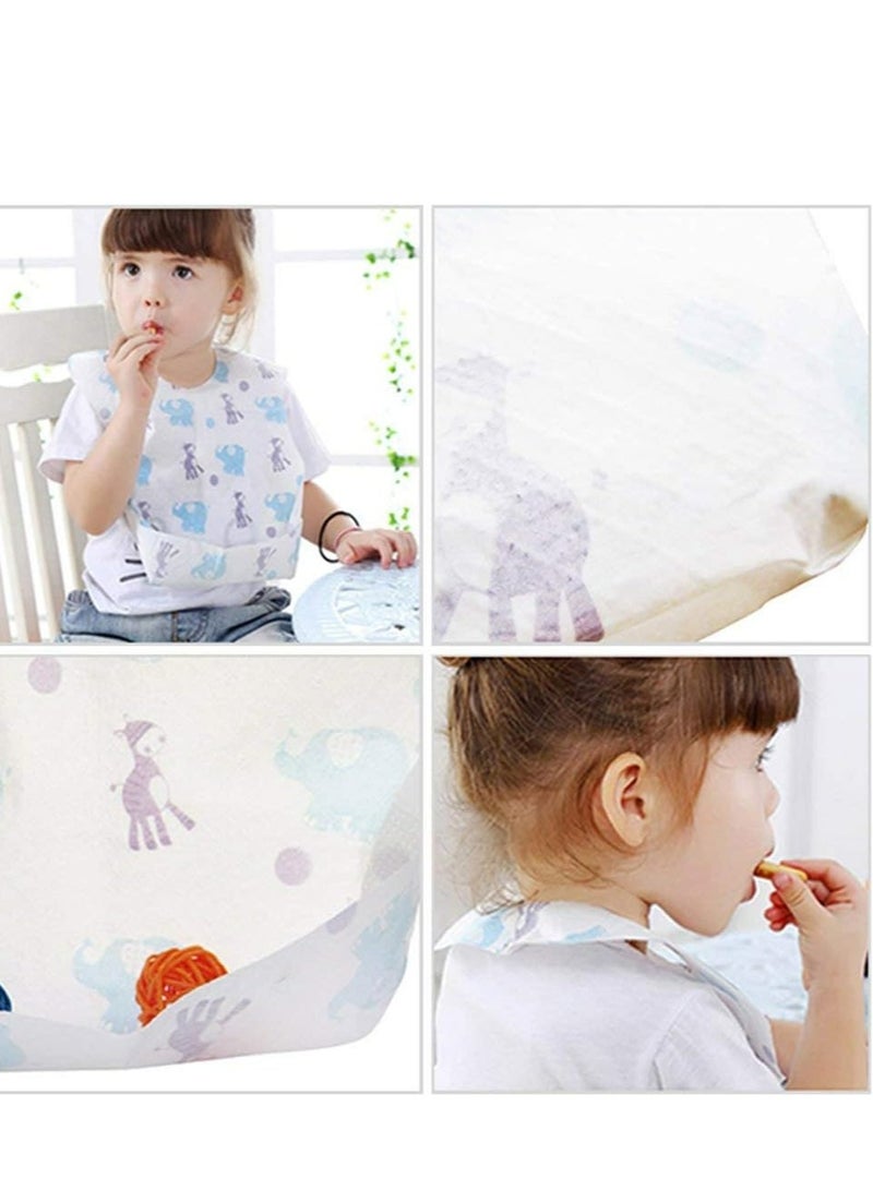 أوزيغالور 40 عبوة مرايل أطفال يمكن التخلص منها، مرايل أطفال ورضع يمكن التخلص منها، مرايل أطفال ورضع يمكن التخلص منها للسفر مع ماسك للفتات - Image 3