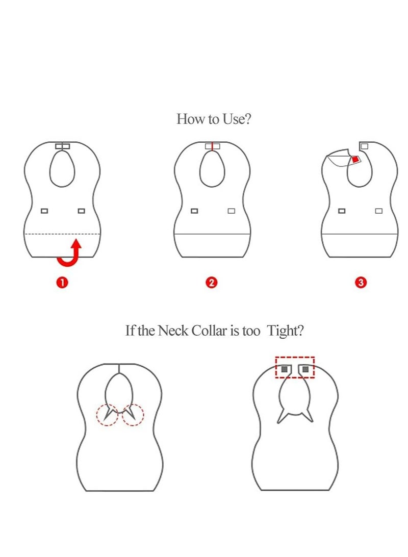أوزيغالور 40 عبوة مرايل أطفال يمكن التخلص منها، مرايل أطفال ورضع يمكن التخلص منها، مرايل أطفال ورضع يمكن التخلص منها للسفر مع ماسك للفتات - Image 4