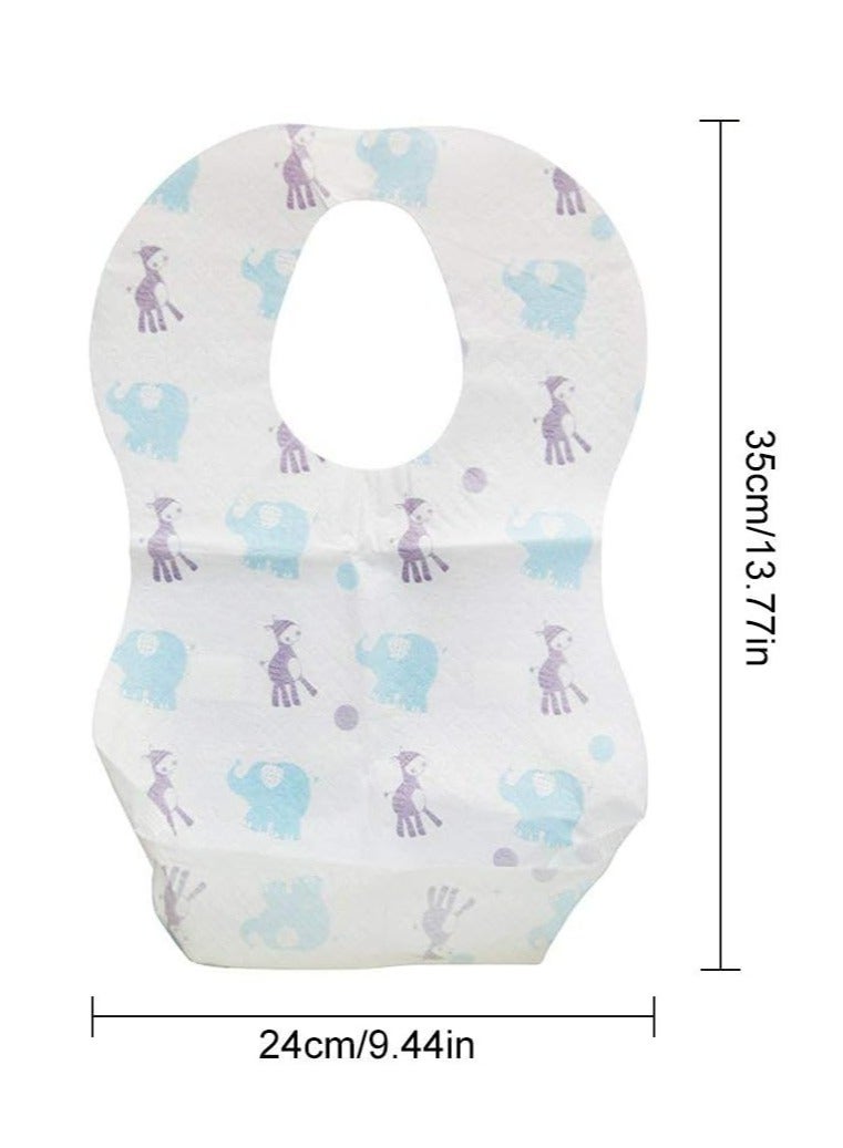 أوزيغالور 40 عبوة مرايل أطفال يمكن التخلص منها، مرايل أطفال ورضع يمكن التخلص منها، مرايل أطفال ورضع يمكن التخلص منها للسفر مع ماسك للفتات - Image 5