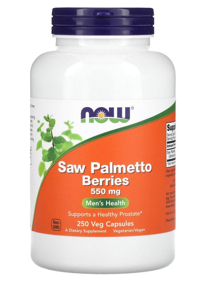 now Saw Palmetto Berries 550 mg 250 Veg Capsules