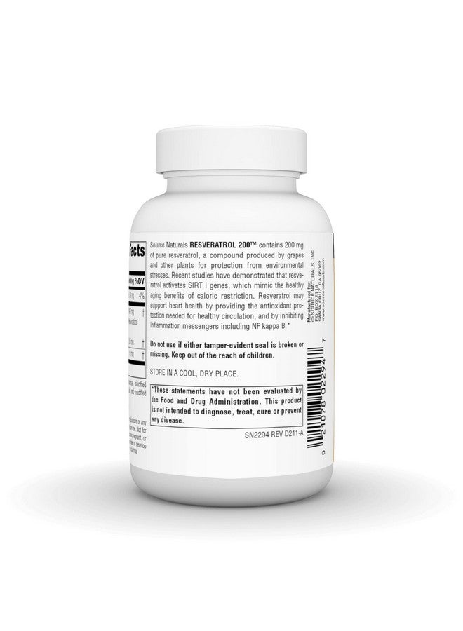 Source Naturals Resveratrol 200 For Healthy Aging* 200 Mg 120 Tablets - Image 4