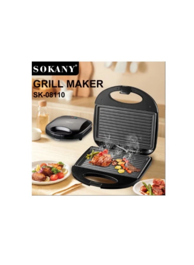 سوكاني شواية سوكاني ٨٠٠ واط، طلاء غير لاصق، آمنة للاستخدام، مؤشرات ضوئية ومقبض بارد الملمس، موديل SK-08110، اللون: أسود - Image 2