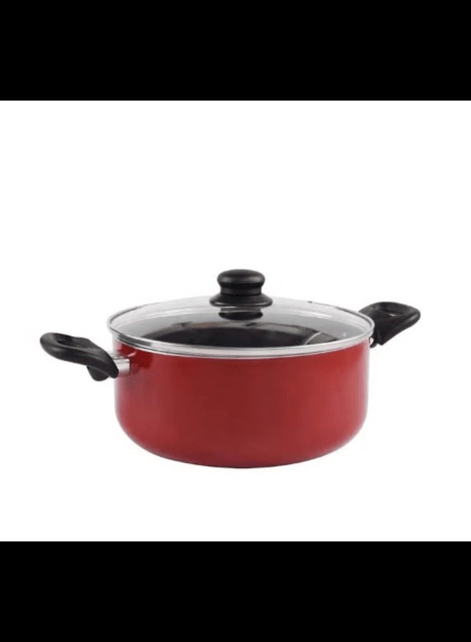 Non-Stick Cooking Pot Red 22cm stew pot  - Image 1