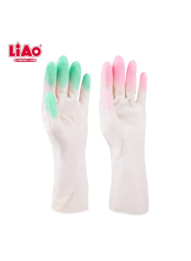لياو قفازات منزلية LIAO H130074 مقاس 30×10 سم متعددة الألوان للحماية أثناء التنظيف واستخدام المطبخ - Image 1