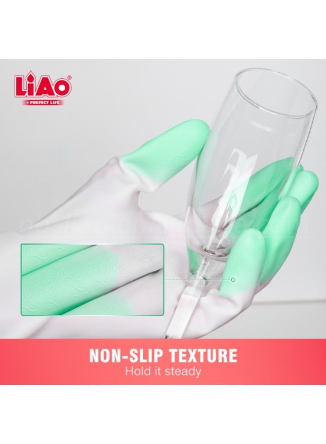 لياو قفازات منزلية LIAO H130074 مقاس 30×10 سم متعددة الألوان للحماية أثناء التنظيف واستخدام المطبخ - Image 2