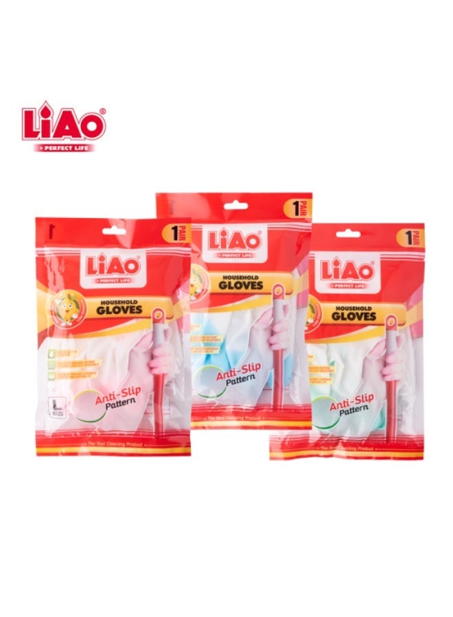 لياو قفازات منزلية LIAO H130074 مقاس 30×10 سم متعددة الألوان للحماية أثناء التنظيف واستخدام المطبخ - Image 5