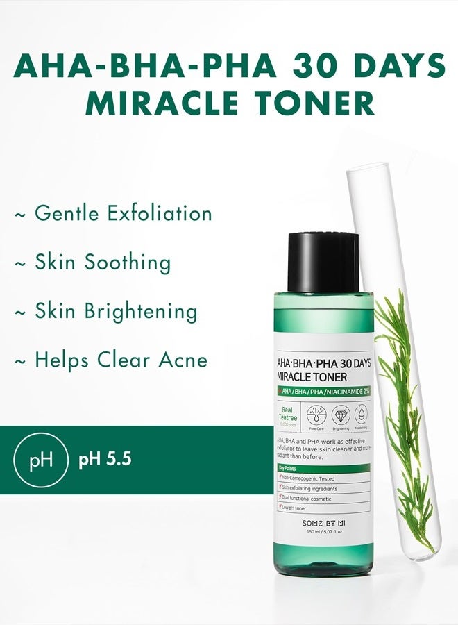 Some by Mi AHA BHA PHA 30 Days Miracle Toner - 30 ml - Mild Exfoliating Daily Facial Toner Clear 30 ml (Pack of 1)ml - Image 2