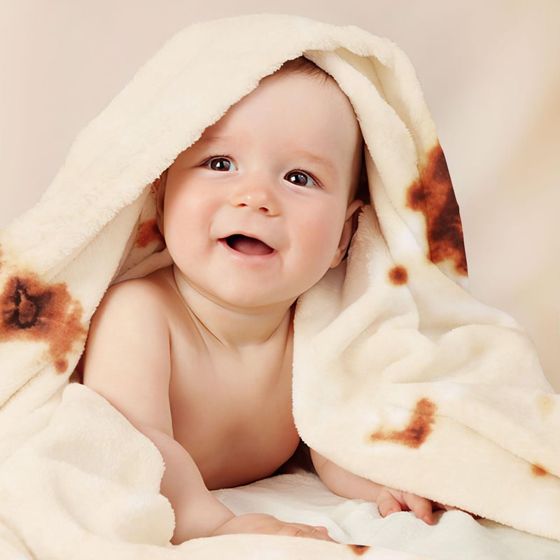 SeaRoomy Burritos Tortilla Blanket  Tortilla Wrap Blanket  Novelty Funny Tortilla Round Blanket Giant Tortilla Round Soft Blanket (Beige  36 inches) - Image 2