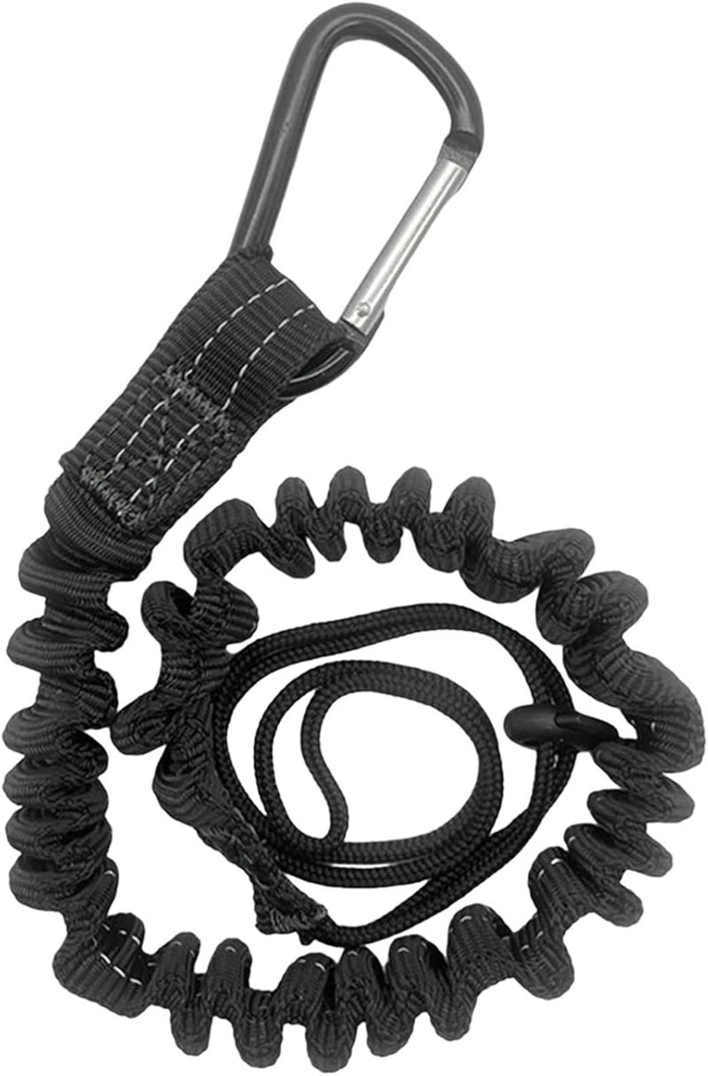 Tool Lanyard, Reflective Black, Heavy Duty, 54.3 in / 138 Cm, High Strength Polyester Tool Tether, Extendable with Elastic Shock Absorption, for Safety and Drop Prevention - Image 1