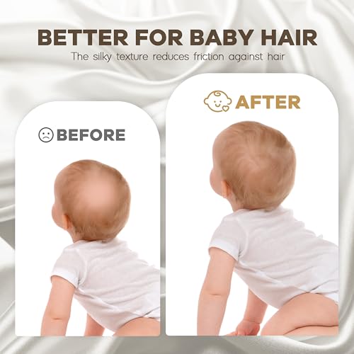 Pro Goleem Satin Bassinet Sheet 2 Pack Great for Baby Hair Soft Silk Feeling Sheet for Cradle or Bassinet Pad＆Mattress for Boys and Girls Gift for Newborn and Infant White and Gray - Image 3