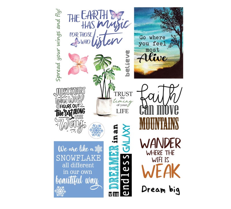 anujarusiya Gentle Reminder Stickers for Journaling | 59 Motivational Quote Stickers on 5 A5 Sheets | Matte Laminated | Peel & Stick for Mindfulness, Vision Boards & Planners - Image 2